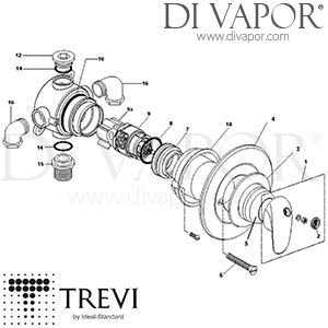 Trevi Blend Shower Mixer Built In Manual Shower Valve Spare Parts - IDL DV 334